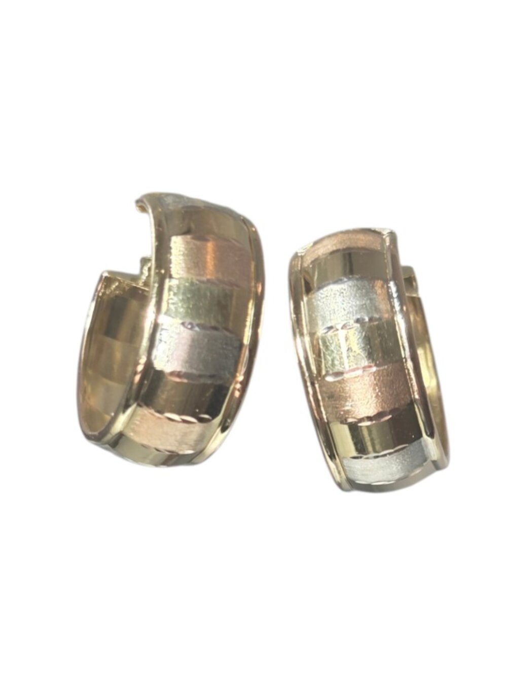 14K Tri-Color Gold Hoop Earrings #25094